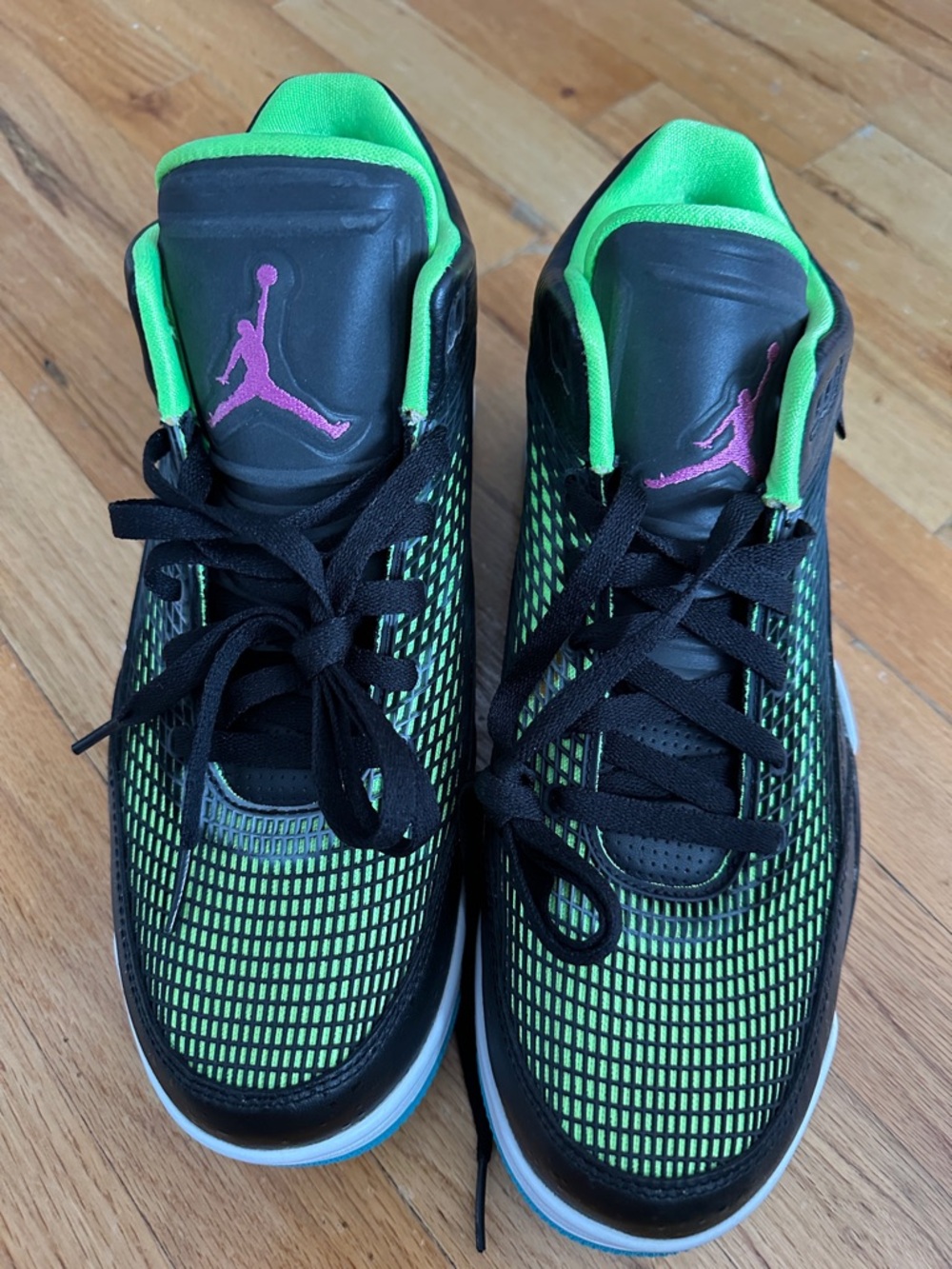 Jordan Flight Club 80s Black Lime Never Been Worn sz 10 - Picture 6 of 7